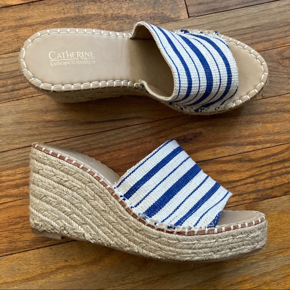 8.5 Catherine Malandrino Espadrilles Wedge Blue
